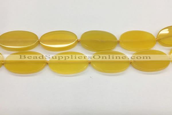 CAA4064 15.5 inches 30*50mm oval yellow agate gemstone beads