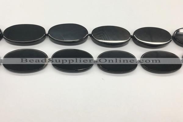 CAA4070 15.5 inches 30*50mm oval black agate gemstone beads