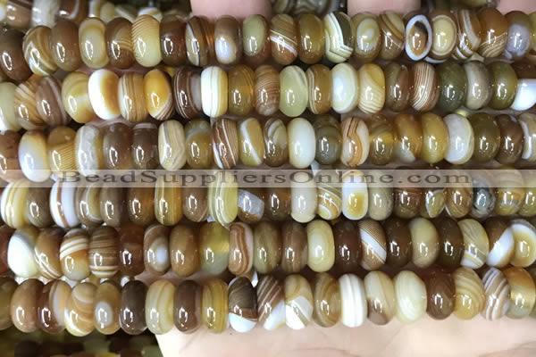 CAA4146 15.5 inches 5*10mm rondelle line agate beads wholesale