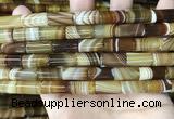 CAA4179 15.5 inches 8*16mm tube line agate beads wholesale