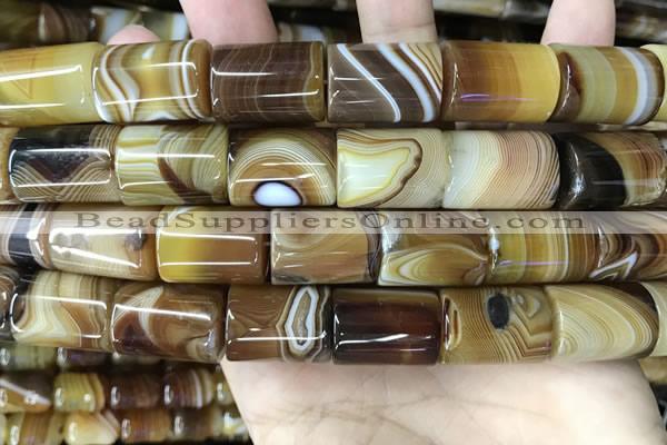 CAA4183 15.5 inches 15*20mm tube line agate beads wholesale