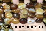 CAA4214 15.5 inches 15*20mm oval line agate beads wholesale