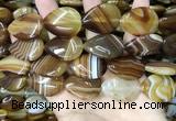 CAA4222 15.5 inches 22*30mm flat teardrop line agate beads wholesale