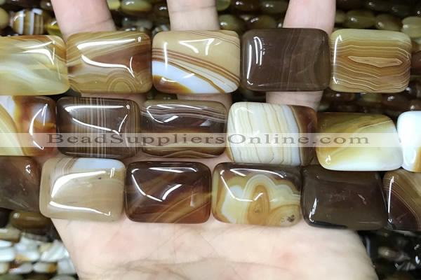 CAA4228 15.5 inches 18*25mm rectangle line agate beads wholesale