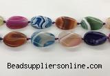 CAA4303 15.5 inches 25*35mm twisted oval line agate beads