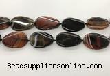 CAA4305 15.5 inches 30*40mm twisted oval line agate beads