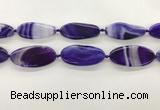 CAA4310 15.5 inches 25*50mm twisted oval line agate beads