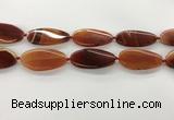 CAA4311 15.5 inches 25*50mm twisted oval line agate beads