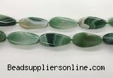 CAA4314 15.5 inches 25*50mm twisted oval line agate beads