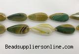 CAA4326 15.5 inches 25*50mm flat teardrop line agate beads