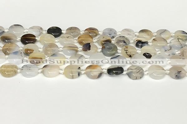 CAA4383 15.5 inches 12mm flat round Montana agate beads