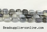 CAA4395 15.5 inches 15*20mm flat teardrop gray agate beads