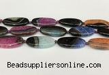 CAA4409 15.5 inches 20*40mm flat round agate druzy geode beads