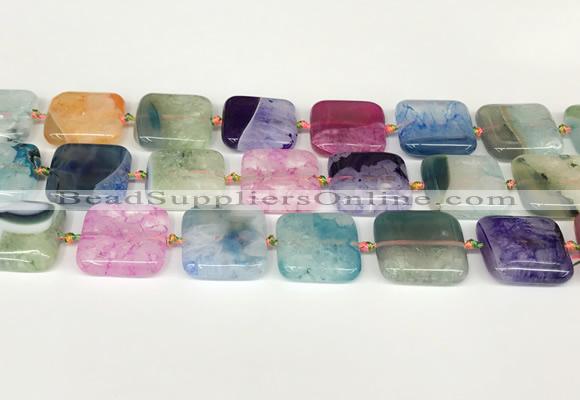 CAA4423 15.5 inches 20*20mm square agate druzy geode beads