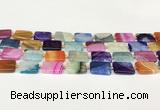 CAA4424 15.5 inches 13*18mm rectangle agate druzy geode beads