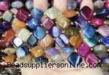 CAA4470 15.5 inches 12*12mm diamond dragon veins agate beads