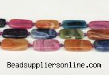 CAA4506 15.5 inches 13*30mm rectangle dragon veins agate beads