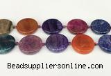 CAA4529 15.5 inches 30mm flat round dragon veins agate beads