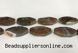 CAA4554 15.5 inches 22*42mm octagonal banded agate beads wholesale