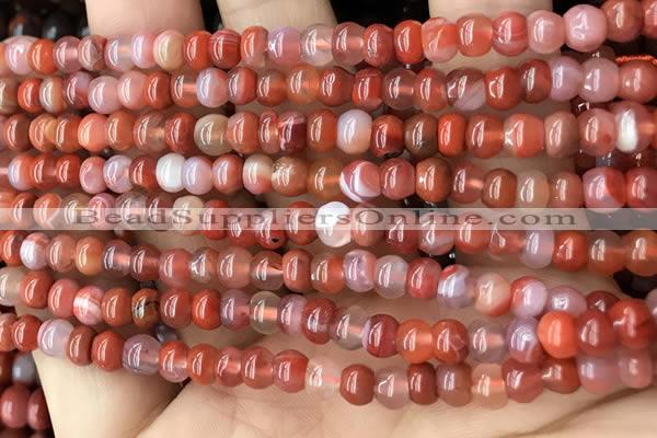 CAA4560 15.5 inches 4*5mm rondelle south red agate beads