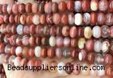 CAA4562 15.5 inches 6*8mm - 6*9mm rondelle south red agate beads