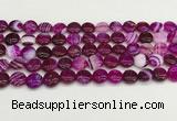 CAA4582 15.5 inches 10mm flat round banded agate beads wholesale