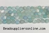 CAA4584 15.5 inches 10mm flat round banded agate beads wholesale