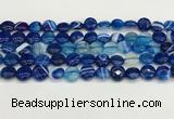 CAA4585 15.5 inches 10mm flat round banded agate beads wholesale