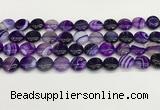 CAA4589 15.5 inches 12mm flat round banded agate beads wholesale