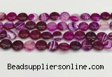 CAA4590 15.5 inches 12mm flat round banded agate beads wholesale