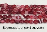 CAA4591 15.5 inches 12mm flat round banded agate beads wholesale