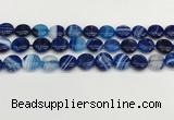 CAA4593 15.5 inches 12mm flat round banded agate beads wholesale