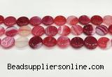 CAA4615 15.5 inches 18mm flat round banded agate beads wholesale