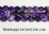 CAA4621 15.5 inches 20mm flat round banded agate beads wholesale