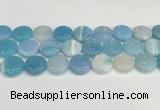 CAA4624 15.5 inches 20mm flat round banded agate beads wholesale