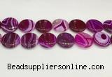 CAA4630 15.5 inches 25mm flat round banded agate beads wholesale