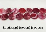 CAA4631 15.5 inches 25mm flat round banded agate beads wholesale