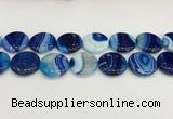 CAA4633 15.5 inches 25mm flat round banded agate beads wholesale