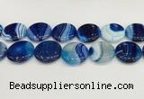 CAA4641 15.5 inches 30mm flat round banded agate beads wholesale