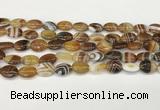 CAA4645 15.5 inches 10*14mm oval banded agate beads wholesale