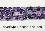 CAA4646 15.5 inches 10*14mm oval banded agate beads wholesale