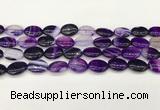 CAA4654 15.5 inches 12*16mm oval banded agate beads wholesale