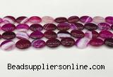 CAA4655 15.5 inches 12*16mm oval banded agate beads wholesale