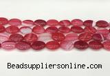 CAA4656 15.5 inches 12*16mm oval banded agate beads wholesale