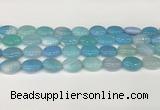 CAA4657 15.5 inches 12*16mm oval banded agate beads wholesale