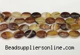 CAA4661 15.5 inches 13*18mm oval banded agate beads wholesale