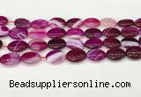 CAA4663 15.5 inches 13*18mm oval banded agate beads wholesale