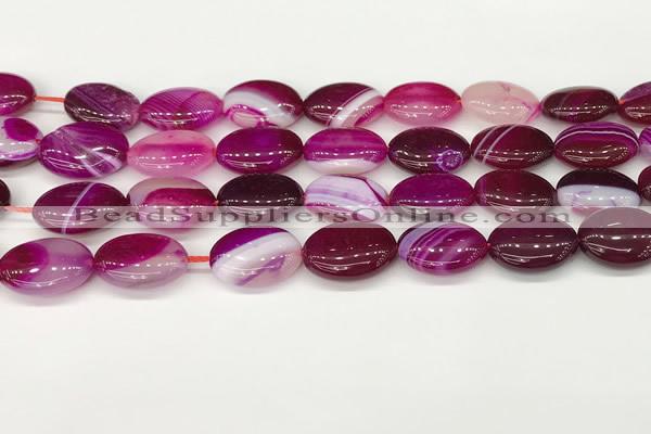 CAA4663 15.5 inches 13*18mm oval banded agate beads wholesale