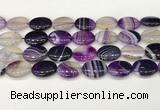 CAA4670 15.5 inches 15*20mm oval banded agate beads wholesale