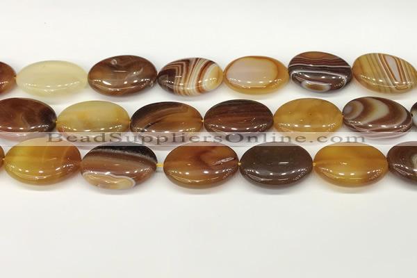 CAA4677 15.5 inches 18*25mm oval banded agate beads wholesale